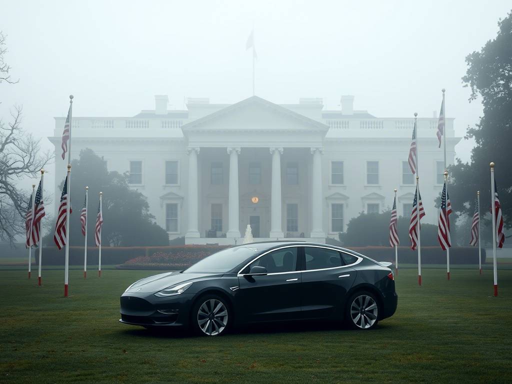 Trump vs. Musk: The Explosive Feud Over Politics, Epstein Files & Tax Bills 6 A Tesla car at White House