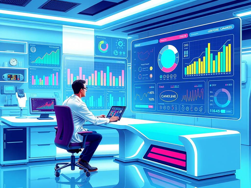 doctor reviewing a digital dashboard