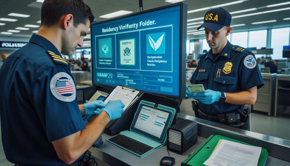 A U.S. Customs officer at a border