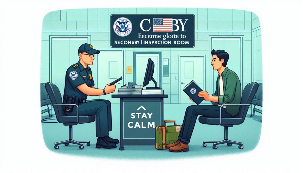 CBP officer in a secondary inspection