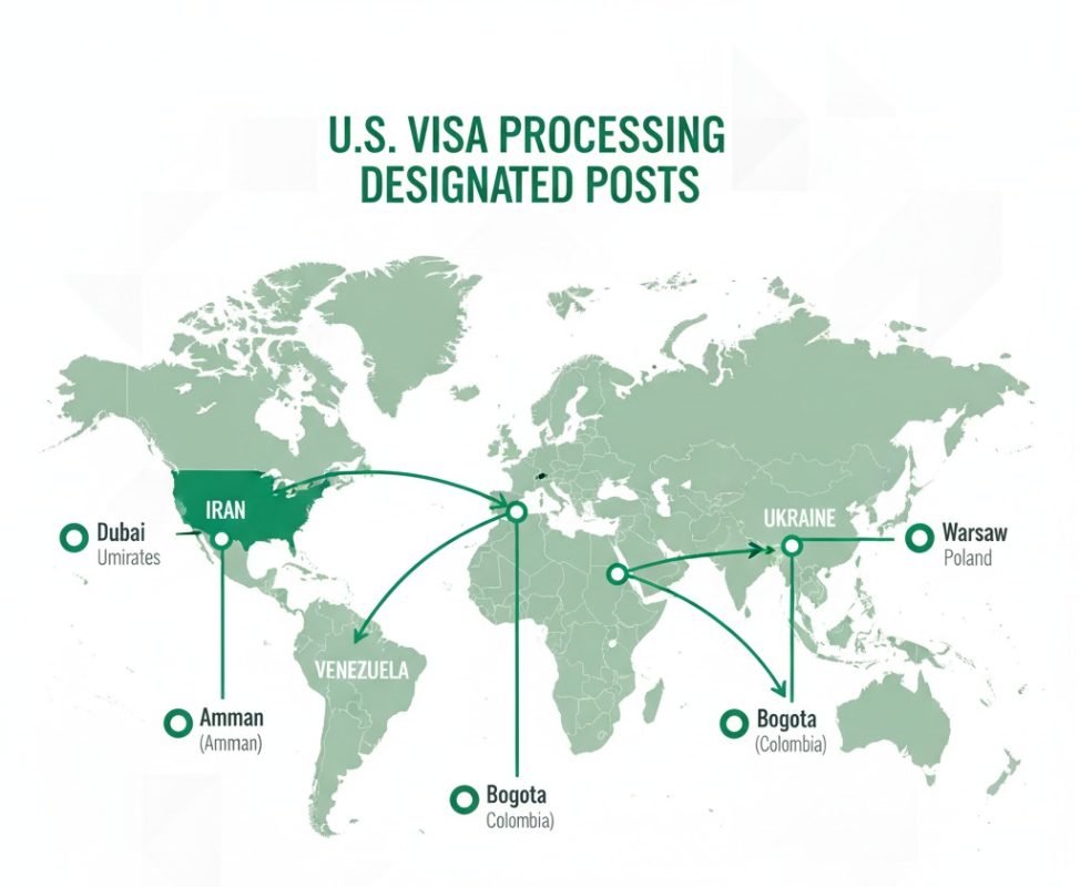 U.S. Restricts Visa Interview Locations: What You Must Know 3 highlighting countries